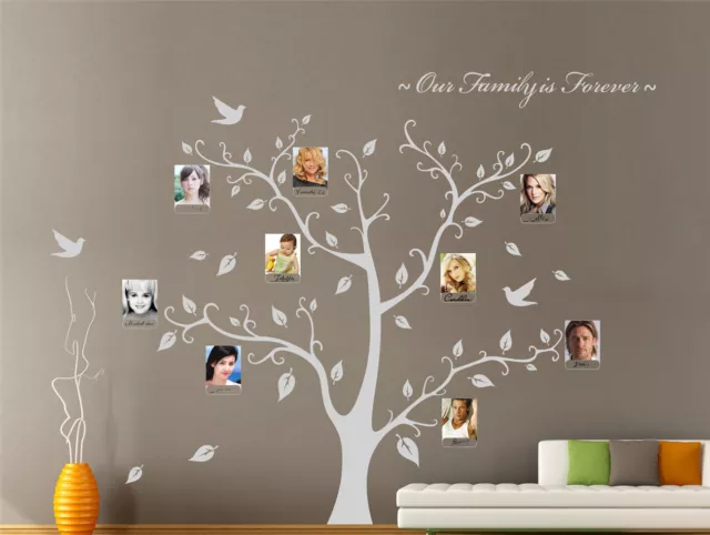 Hand Carving  Photo Frame Tree Wall Art Wall Stickers Wall Decal UK RUI154