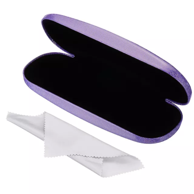 Glasses Case, PU Leather Hard Shell Portable Protective Sparkle, Purple