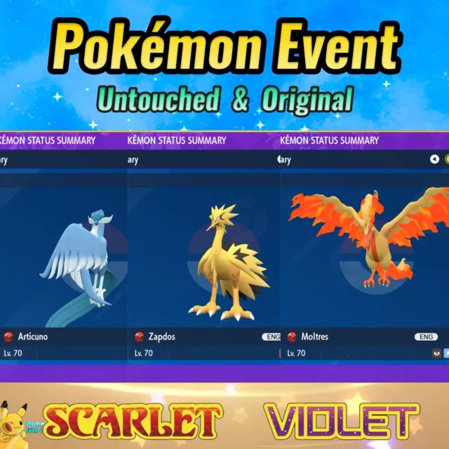 Galar ZAPDOS ✨ SHINY 6IV ✨ Pokemon SWORD and SHIELD Galarian Bird Event +EVs