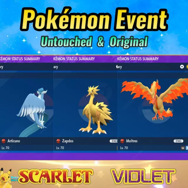 6IV Shiny Galarian Moltres Pokemon Scarlet and Violet
