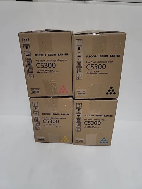 Genuine Ricoh Savin Lanier Toner Set C5300 C5310 828597, 828598, 828599, 828600
