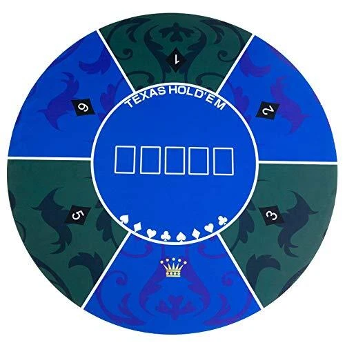 47X47 Inch Professional Round Poker Mat, Non-Slip and Folding Poker Card