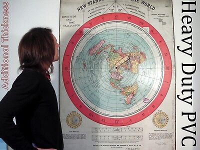 Terra piatta in PVC resistente alle intemperie POSTER STAMPE gleasons NUOVO STANDARD Mappa del mondo 