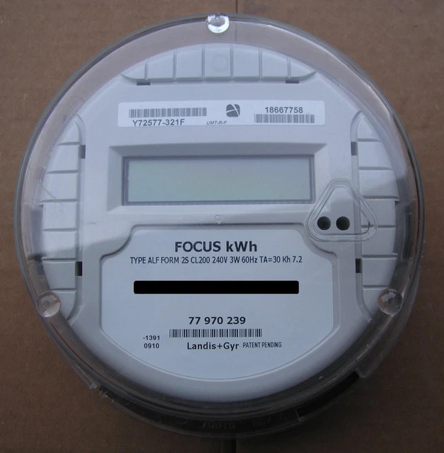 LANDIS & GYR (L&G), Watthour Meter (Kwh), Type Alf, Focus, 240 Volts