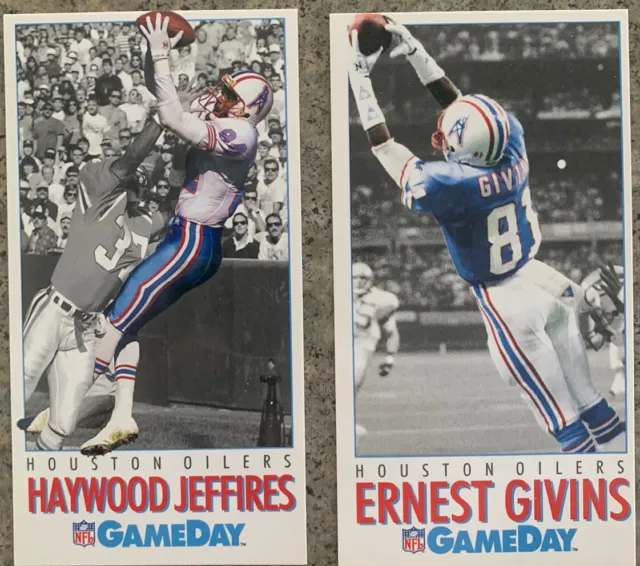 Houston Oilers 1993 Gameday Card Lot Ernest Givins Haywood Jeffires 1 Cent Sale