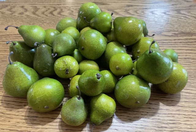36 Vintage Artificial Pears Fake Green Small