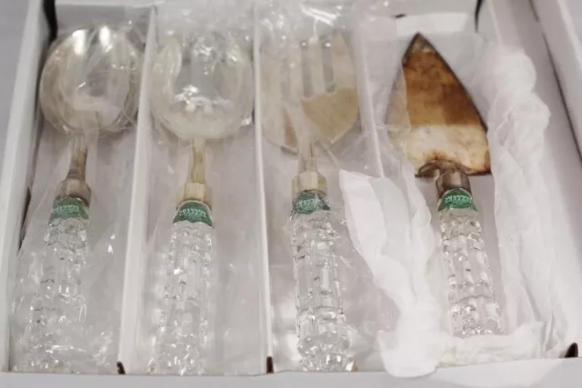 Juego de porciones Shannon Crystal de Godinger Versailles de 4 piezas con mango de cristal