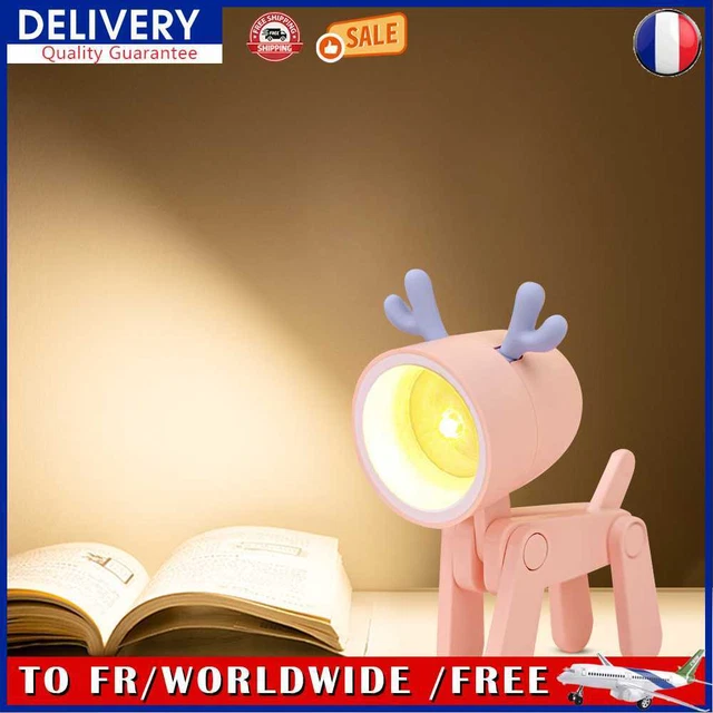 Animal Bedroom Lamp Adjustable Desktop Lamp for Room Decoration (Deer Pink)