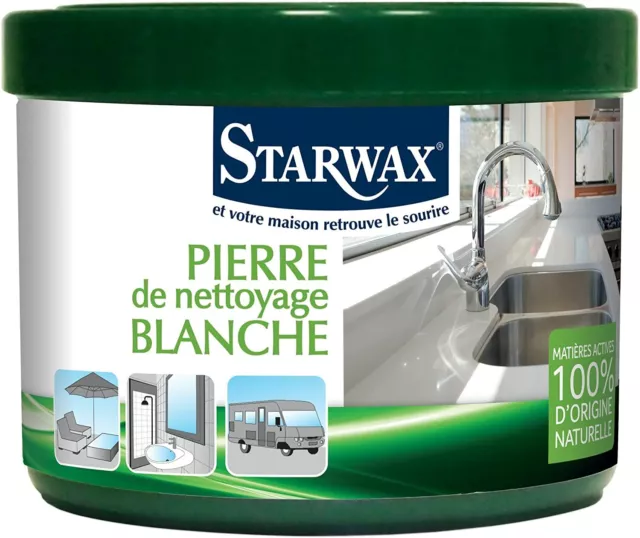 Starwax piedra limpieza 375 ml Blanca 100% natural,incluye esponja,muy efectiva