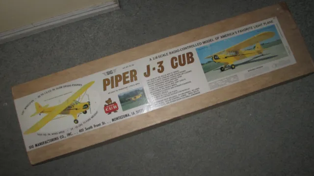 Sig 1/4 Scale J-3 Piper Cub RC Model Airplane Kit; With Extras