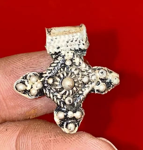 Ancient Rare Bronze Viking Bronze Amulet Pendant Cross Kievan Rus Xi-Xiic