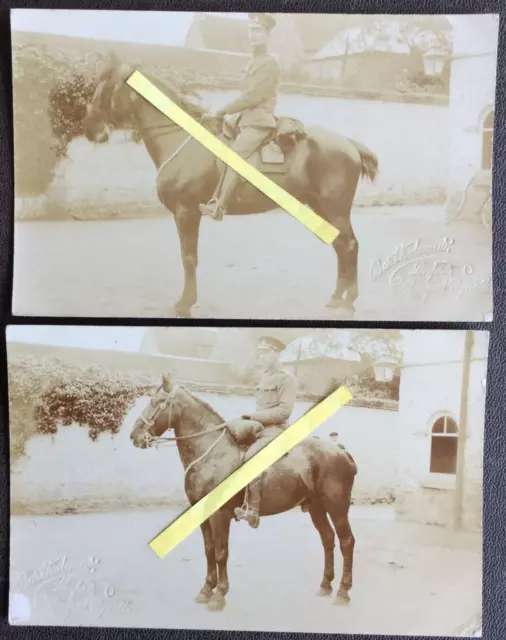 Bucks - Newport Pagnell - Royal Bucks Hussars ? - 2 Real Photo Postcards c 1908
