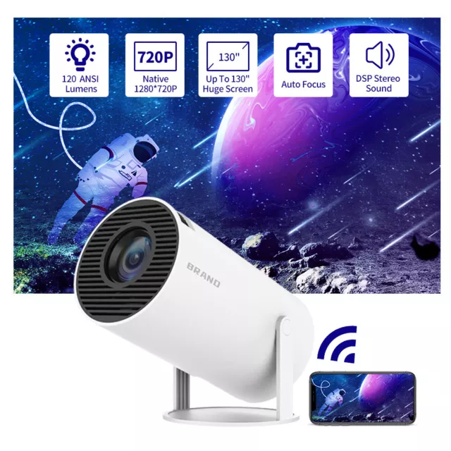 Smart Projector Android11.0 Mini Portable Home Theater For SAMSUNG Apple Outdoor 3