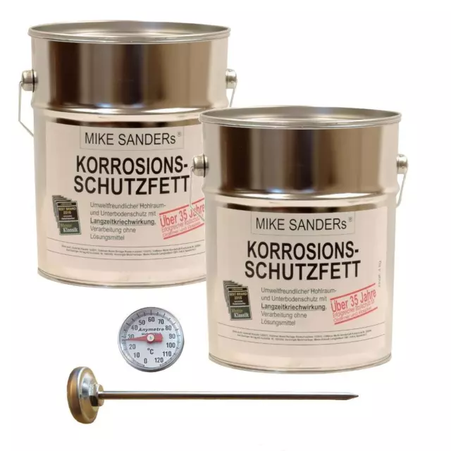 8kg Mike Sanders Korrosionsschutzfett + Thermometer 120°C Hohlraumversiegelung