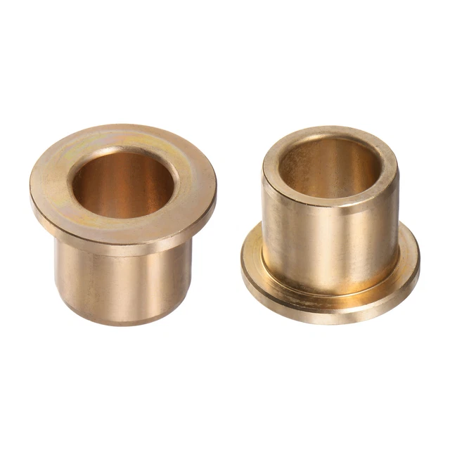 2pcs Flange Bearing Sleeve 15mm x 21mm x 20mm Bronze Self-Lubricating Bushings