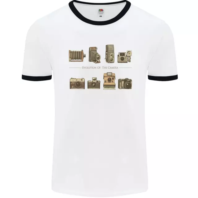 T-shirt Maglietta Anello Bianco Fotocamera Evolution Fotografo Uomo