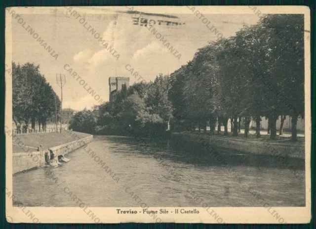 Treviso Città Fiume Sile STRAPPINI PIEGA FG cartolina VK3216