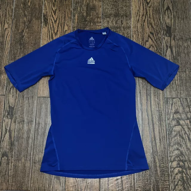 Mens Adidas Techfit Blue Short Sleeve Compression Training Shirt Size. Large