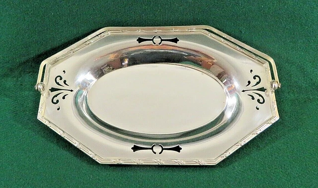 Antique Nickel Silver Reticulated Basket with a Moveable Handle