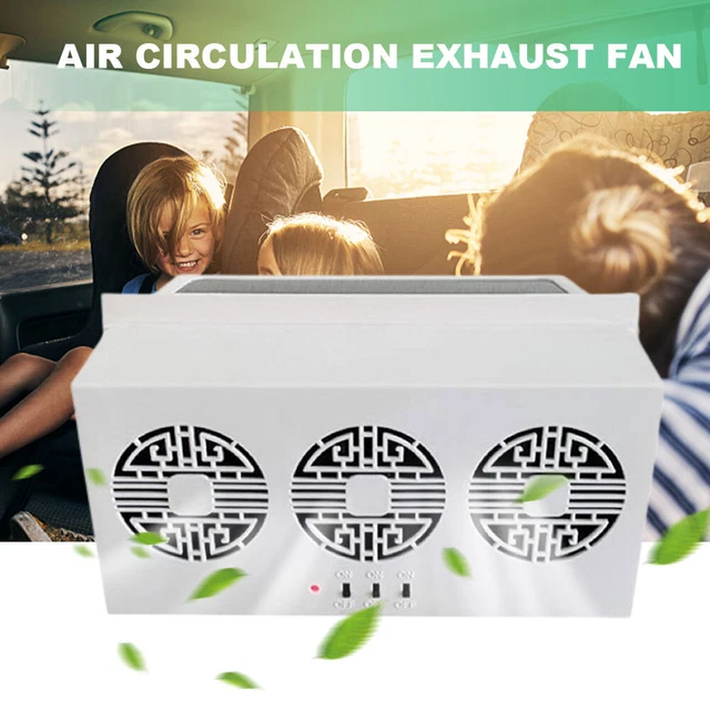 AIR CIRCULATION FAN 3 Heads Auto Ventilation Fan 5.5V Auto Parts (White