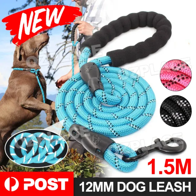 1.5M Pet Strong Rope Long Nylon Training Dog Puppy Leash Heavy Duty Recall Lead