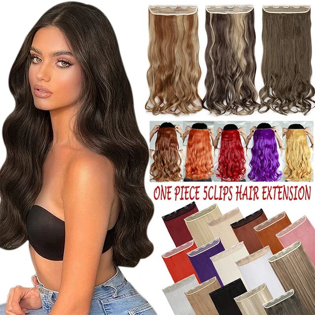 US One Piece Half Full Head Clip in Hair Extension Hairpiece Thick Real as Human