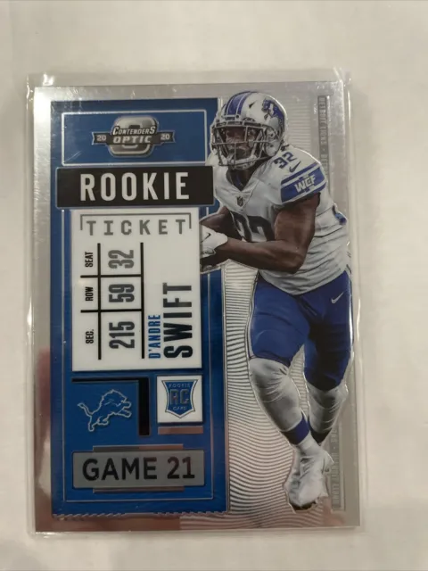 2020 Contenders Optic D’Andre Swift RC #70 Rookie Ticket Detroit Lions