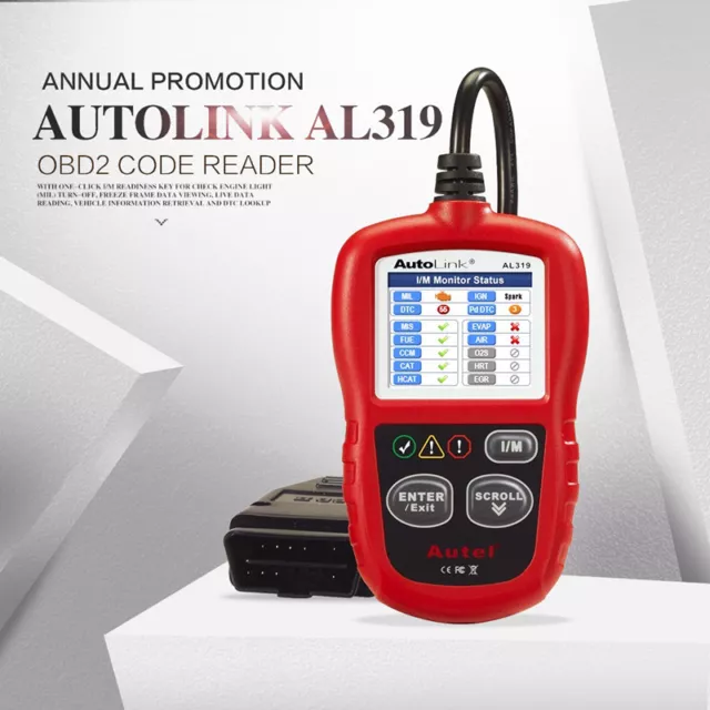 AUTEL AutoLink AL319 VOITURE SCANNER VALISE DIAGNOSTIQUE OBD2 II diagnostiques