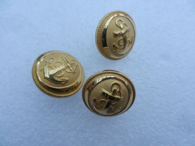 Lot De 20 Boutons Militaires Dorés - Diamètre 25 Mm, Métal, Style French Military