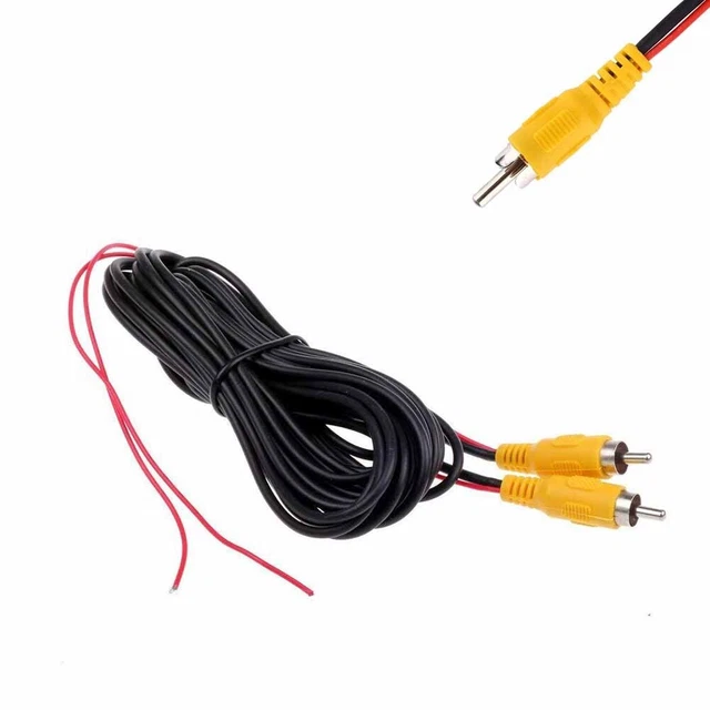 Cavo Video 6M RCA Estensione AV con Detection Wire per Auto 12 24V Nero