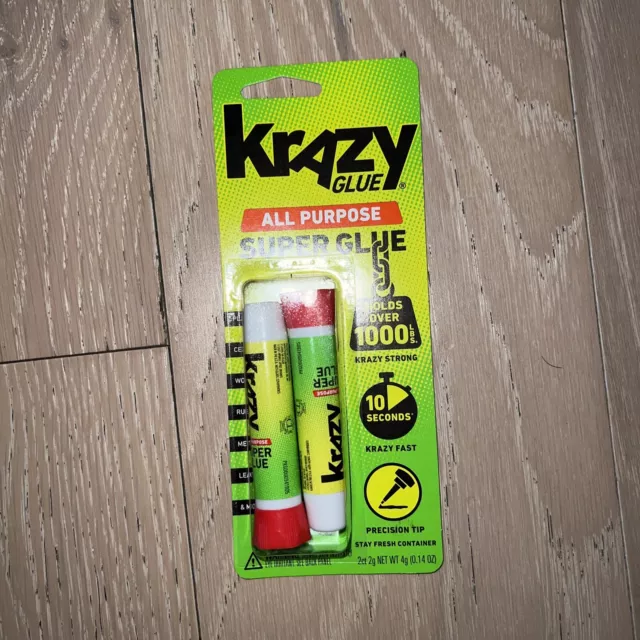 Krazy Glue KG517 Purpose Super Glue, Precision Tip, 2 Grams, 2 Count
