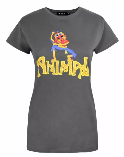 The Muppets Animal Drummer Charcoal Women's T-Shirt By Worn