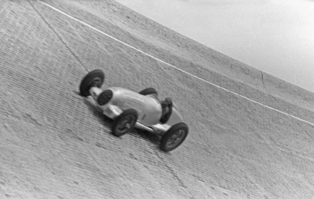 Mercedes Benz Silver Arrow at Berlin AVUS reace track Germany 1930s Old Photo 1