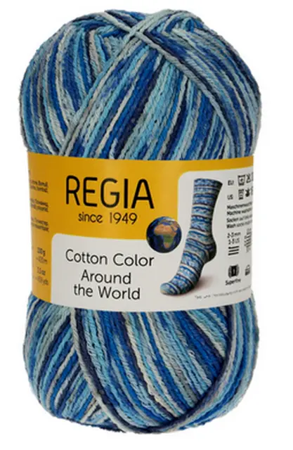 KG) Regia Coton 100g Laine pour Chaussettes Extra Souple Fb.02411 Helsinki Color