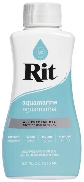 Paquete de 3 Rit Dye líquido 8 oz aguamarina 8-24