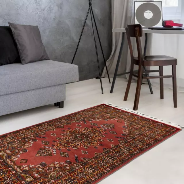 Tapis d'orient Fait main ESFAHANIE 17 1A2T Rouge 95x150 en laine