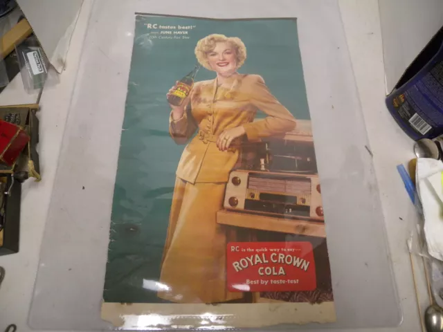 1947 Royal Crown Cola Calendar Topper, w/June Haver-Movie Star