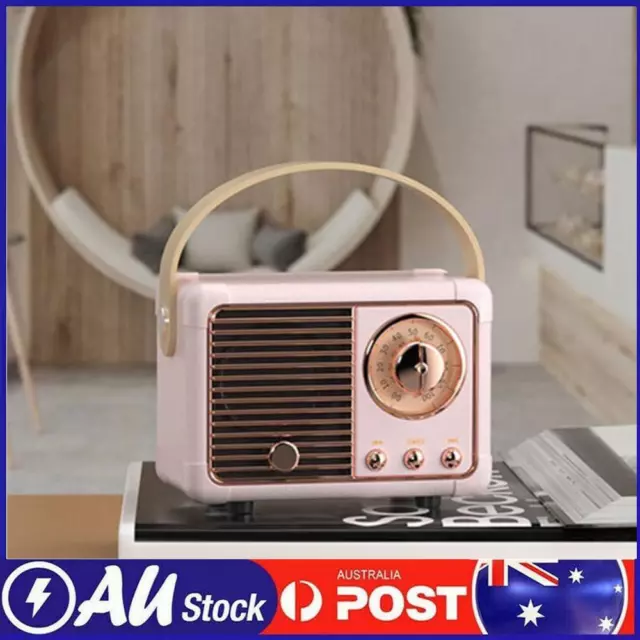 Retro Bluetooth-compatible Speaker Classical Subwoofer Music Player (Pink)