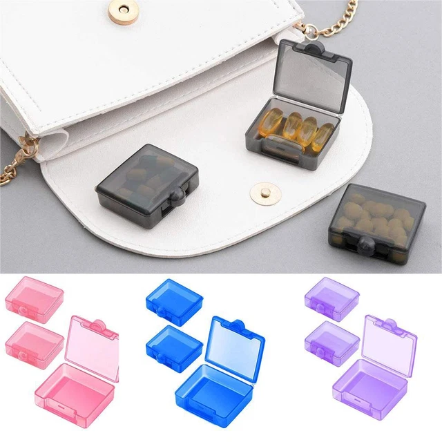 Small Pocket Pill Case 3 Pack Daily Single Pill Box Organizer Portable A