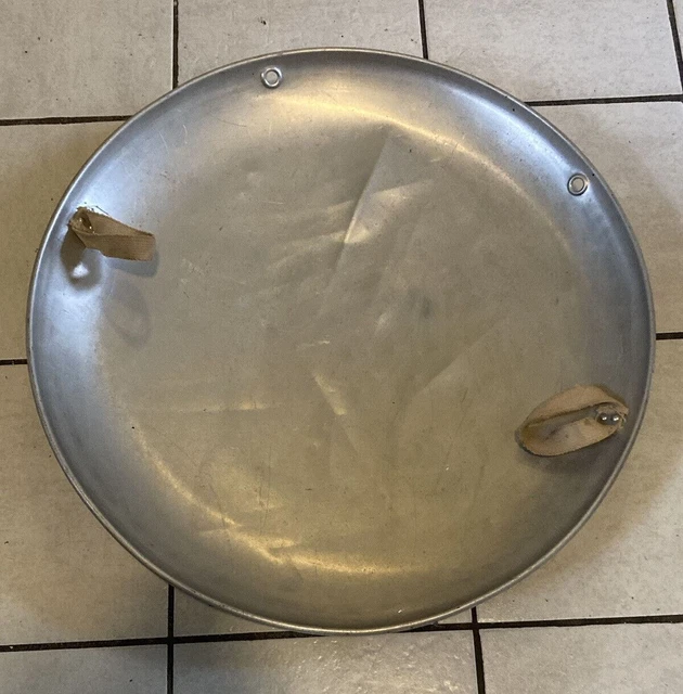 VINTAGE ALUMINUM SNOW Disc Flying Saucer Sled Handles Snow Sled Antique