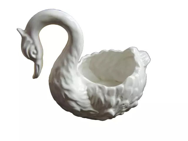 Alter Blumentopf-  Schwan aus Porzellan-aus Italien -