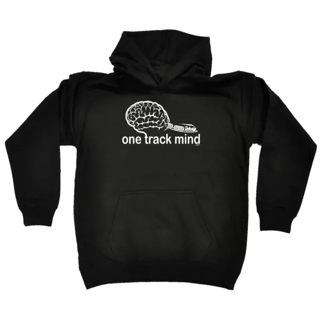 Funny Kids Childrens Hoodie Hoody - One Track Mind Trains