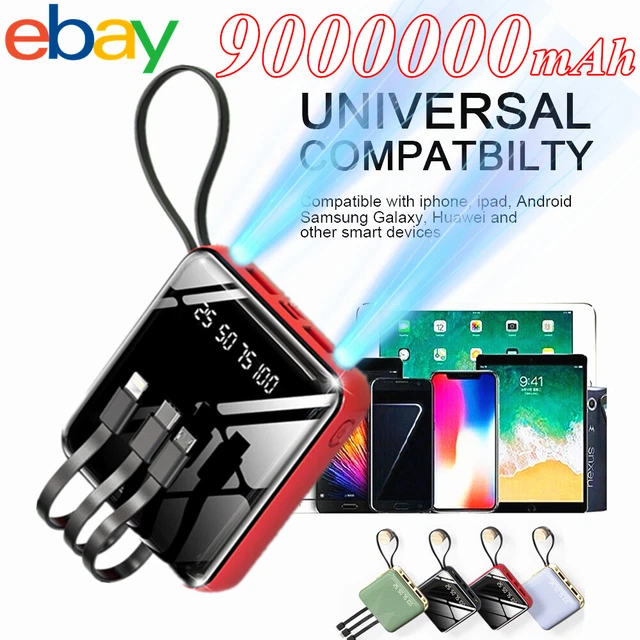 9000000mAh Power Bank 2 USB Fast Charger Battery Pack Portable for Mobile Phone