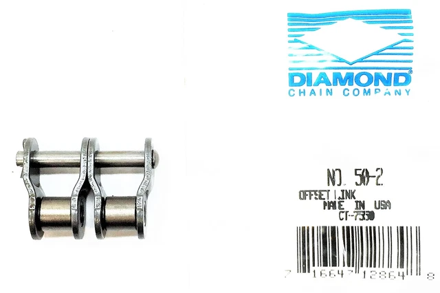 DIAMOND CHAIN COMPANY #50-2 Offset Link CT-7550 [Lot of 5] NOS