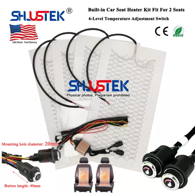 Universal 12V Car Seat Heater Kit Fit 2 Seat Car Seat Heating Pad Heating Warmer