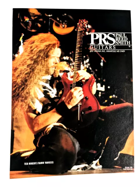 Ted Nugent / Damn Yankees / 1991 Prs Paul Reed Smith Guitars Magazine Print Ad