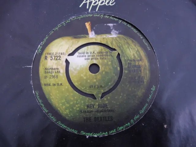 The Beatles - Hey Jude 1968 UK 45 APPLE 3 PRONG CENTRE PHILIPS CONTRACT PRESSING