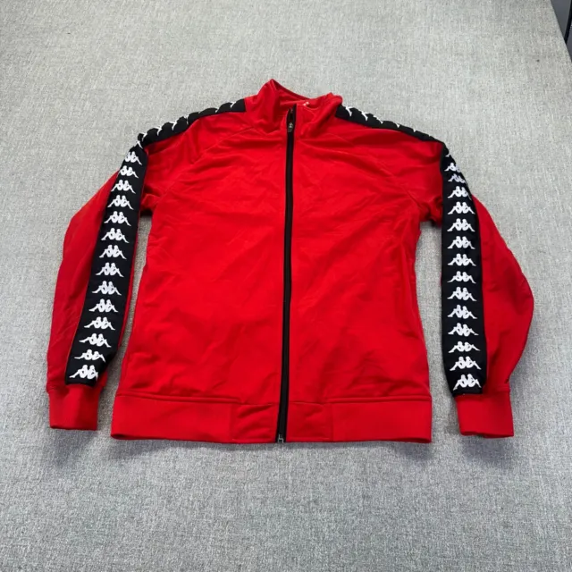 Kappa Track Jacket Mens Small Red Full Zip Mock Neck