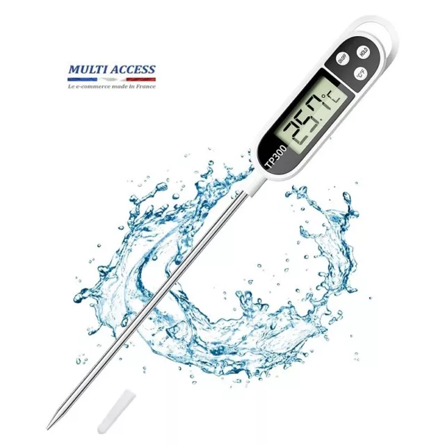 Thermomètre de Cuisson / Cuisine Sonde Alimentaire Numérique Ecran LCD + Pile