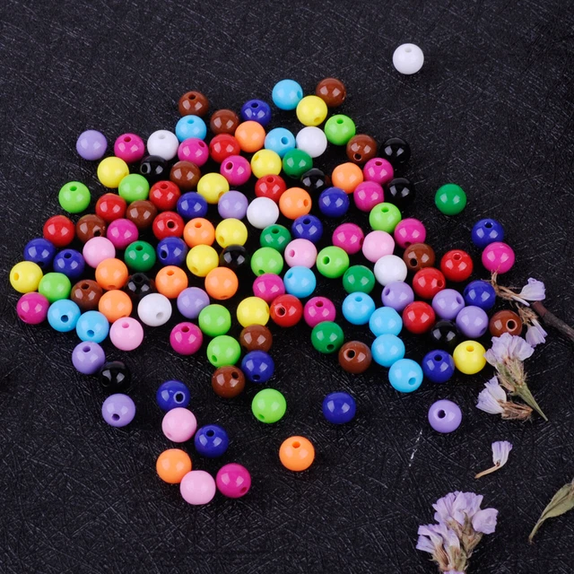 150pc 8mm Round Mixed Color Loose Spacer Acrylic Beads Charms Jewelry Making rt